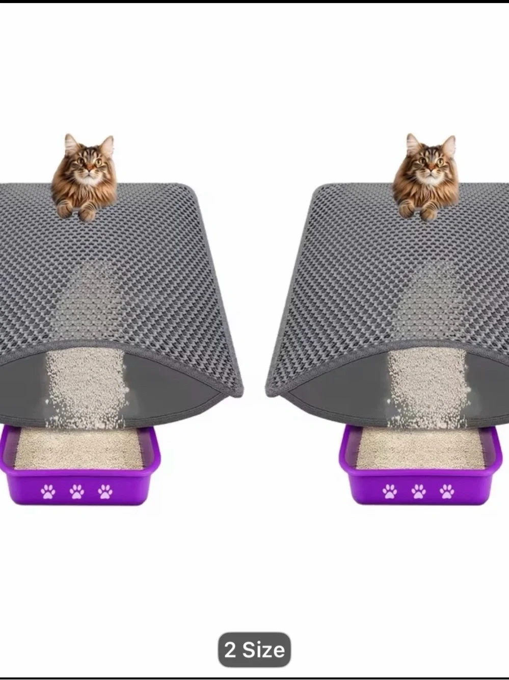 Gray Cat Litter Mat set of two